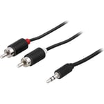 High grade Minijack til 2xPhono kabel - 10 m