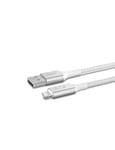 Belkin Smart LED - Nylonflätad USB-A till Lightning kabel, 1,2M - Vit.