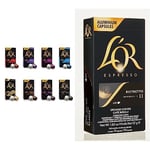 L'OR Favourites Assortment Nespresso Compatible Coffee Pods (Pack of 8, Total 80 Drinks) & Espresso Ristretto Intensity 11 - Nespresso* Compatible Aluminium Coffee Capsules