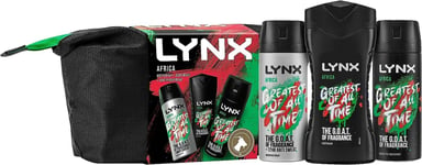 LYNX Africa Washbag Gift Set  Deodorant Body Wash, Body Spray & Anti-perspirant