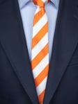 Orange & vit randig slips - Polyester