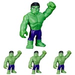 Marvel Spidey and His Amazing Friends Supersized Hulk Action Figure, Super Hero Toy (Pack of 4)