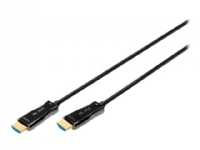 DIGITUS - Premium High Speed - HDMI-kabel med Ethernet - HDMI hann til HDMI hann - 15 m - dobbeltisolert - svart - 4K-støtte, aktiv optisk hybridkabel