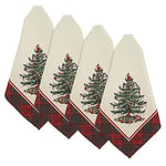 Spode - Napkin Set, Holiday Home Decor, Set of 4 (Spode Christmas Tree Tartan Collection)