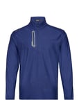 Classic Fit Camo Jacquard Pullover Sport Knitwear Half Zip Jumpers Blue Ralph Lauren Golf