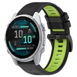 Garmin Fenix 8 AMOLED 43mm Tvåfärgat klockarmband i silikon - Svart/Grön
