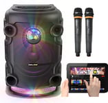Vocal-Star VS-PPA Portable Bluetooth PA Speaker System 300w 2 Mics, Disco Lights