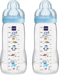MAM Easy Active Baby Bottle with Fast Flow MAM Teats Size 3, Twin Pack of Baby 