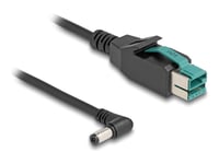 Delock - Usb-Kabel Med Egen Strömförsörjning - Usb Pluspower (12 V) (Hane) Till Dc-Jack 5,5 X 2,1 Mm (Hane) Vinklad - 12 V - 3 M - Svart
