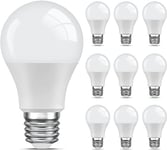 LEDYA Ampoule LED E27 Blanc-Froid,9W Equivalent 60W,6000K,806LM,Ampoule Standar A60 avec Culot à Vis,Non Dimmable,Pas de Scintillement,220v-240v,pour Maison Restaurant Café Bar,Lot de 10