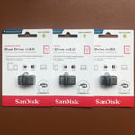 Sandisk 16/32/64gb/128gb Ultra Dual Drive M3 Otg Micro Usb 3 Memory Stick Flash