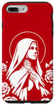 Coque pour iPhone 7 Plus/8 Plus Sainte Thérèse de Lisieux Petite Fleur Saint Roses Art Catholique
