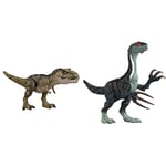 Jurassic World Dominion Dinosaur T Rex Toy, Thrash ‘N Devour Tyrannosaurus Rex Action Figure, HDY56 & Dominion Sound Slashin Therizinosaurus Dinosaur Toy