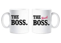 60 Second Makeover Limited The Boss The Real Boss Couples Mug Set Parents Present Husband Wife Boyfriend Girlfriend Valentines Gift Christmas Anniv
