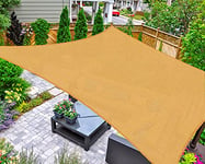 AsterOutdoor Voile d'ombrage rectangulaire de 2,4 x 3,6 m, Anti-UV pour terrasse, Jardin, pelouse, activités de Plein air, Sable