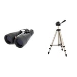 Celestron 71018 SkyMaster 20 x 80 Binocular & Hama 4175 | Star 75 Camera Tripod | Up to 125cm | Incl. Carrying Bag | Black