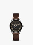 Hamilton H76205530 Men's Khaki Aviation Pilot Pioneer Automatic Leather Strap Watch, Brown/Black