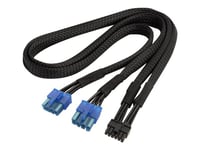 Silverstone Pp12-Pcie - Strömkabel - 8-Stifts Eps12v (4+4) (Hane) Till 12 Stift Pcie Ström (Hane) - 55 Cm - Svart