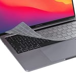 Protection de Clavier Ultra Fine Compatible avec MacBook Pro 2022 à 2020 M2/M1 MacBook Pro 13" A2338 A2289 A2251,2019 MacBook Pro 16" avec Touch Bar et Touch ID, QWERTZ EU Layer Out, TPU Transparent