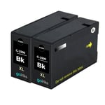 2 Black XL Printer Ink Cartridges to replace Canon PGI-1500Bk non-OEM/Compatible