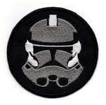 Clone Trooper Helmet Old Republic Stormtrooper Star Wars Iron on Patch Sew on Embroidered Badge applied Applique Patches (Iron or Sewing On)