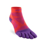 Injinji Ultra Run Midweight Mini Crew Strumpor XS/S 35-40 för kvinnor - Röd, perfekt för långdistanslöpning och komfort.