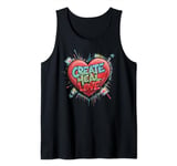Mental Health Matters Create Heal Love Grovy Art Therapy Mom Tank Top
