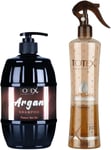 Totex Argan  Oil Shampoo 750 ml &  Leave In Spray Conditioner 400ml Set Unisex