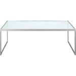 Square Soffbord, 122x62 cm, Silver Grey/Glas