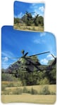 Sängkläder 140x200 cm - Militärhelikopter - Påslakan i 100% bomull - Barnsängkläder