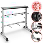 Support Pour Haltères - Musculation, Charge Max. 300 Kg, 98x95x48cm - Rack De Rangement Pour Disques De Poids Et Barres D'haltères