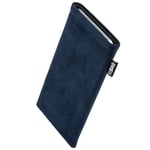 fitBAG Classic Blue custom tailored sleeve for Samsung Galaxy Note20 / Note 20 5G | Made in Germany | Genuine Alcantara pouch case cover with MicroFibre lining for display cleaning