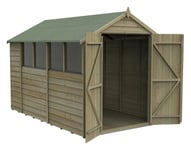 Forest Garden 4Life Overlap Pressure Treated Apex Shed - 10 x 6ft