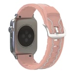 Apple Watch Series 4 40mm ECG pattern silicone watch band - Pink / Grey