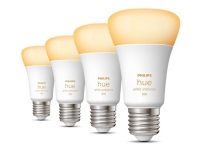 Philips Hue White ambiance - LED-lyspære - form: A60 - E27 - 9 W (ekvivalent 60 W) - klasse F - varm til kjølig hvitt lys - 2200-6500 K - hvit (en pakke 4)