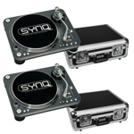 2x Synq XTRM-1 Turntable Direct Drive Professional DJ Vinyl Deck inc Cases