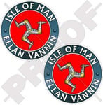Isle of Man Ellan Vannin TT Racing UK Lot de 2 autocollants en vinyle pour pare-chocs 75 mm