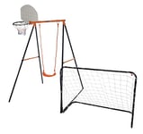 Hedstrom Triton: 3 in 1 With Football Goal, Basketball Hoop, and Swing Combination Set - Multi-Activity Fun for Children aged 3-10 Years - Robust Steel Frame - Easy Assembly With Ground Pegs Included.