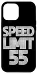 Coque pour iPhone 14 Pro Max Panneau de limitation de vitesse pour 55e anniversaire femme homme conduite drôle 55 mph
