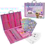 L.O.L. Surprise! Kits de Fournitures de Peinture Enfant, Mallette Dessin et Coloriage Feutres Crayons, Cadeau LOL Fille (Rose 130 pcs)
