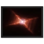Artery8 Hubble Space Telescope Image Dying Star HD 44179 Red Rectangle Nebula With Rungs Of Gas And Dust Forming Ladder Like Structures Reflecting Light Artwork Framed A3 Wall Art Print