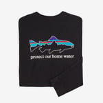 Patagonia L/S Home Water Trout Responsibili-Tee BLK XXL