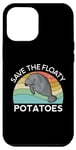 Coque pour iPhone 12 Pro Max Save The Floaty Potatoes Manatee Ocean Sea Chubby Retro Swim
