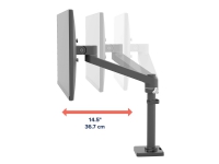 Ergotron NX - Monteringssats (vridbar arm, stång, pivot-fäste, bas, armuppsättning, maskinvara för tillbehör) - för Bildskärm - mattsvart - skärmstorlek: upp till 34 tum - disk-monteringsbar