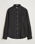 GANT Regular Fit Garment Dyed Linen Shirt Black