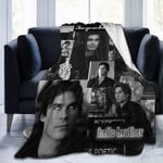 Damon Salva-Tore Blanket Vam-pire Dia-ries Season 5 Team Damon 1864 TV Show Character Art Abstract Picture Modern Family Bedroom Decoration Accessory Theme Gifts Painting Merchandise 60 x 50 Inches