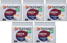 Wonderman Tools Tassimo Costa Flat White Coffee Pods X6 (Pack of 5, Total 30 Dri
