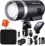 GODOX AD300 Pro Studio Portable Flash Kit with XPro Trigger for Nikon 300Ws TTL HSS 1/8000th High Speed Bi-Colour Modelling Lamp 3000K 6500K + 12 Month Extended Warranty Card (3 Yrs)