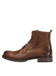 Jack & Jones Jack &amp; Jones Russel Leather Cognac Boots - Brown, Brown, Size 40, Men