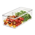 The Home Edit by iDesign Grande boîte de rangement compartimentée pour réfrigérateur et congélateur en plastique recyclé transparent
